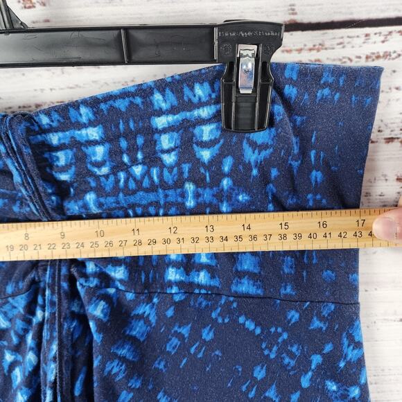 Patagonia Kamala Skirt Dress L Blue Ikat Boho Print Strapless Convertible Travel - Picture 6 of 6